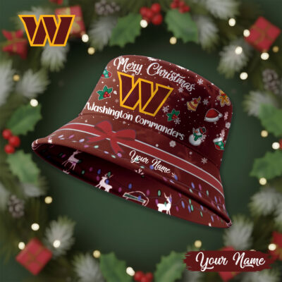 Washington Commanders | Premium NFL Merry Christmas Bucket Hat