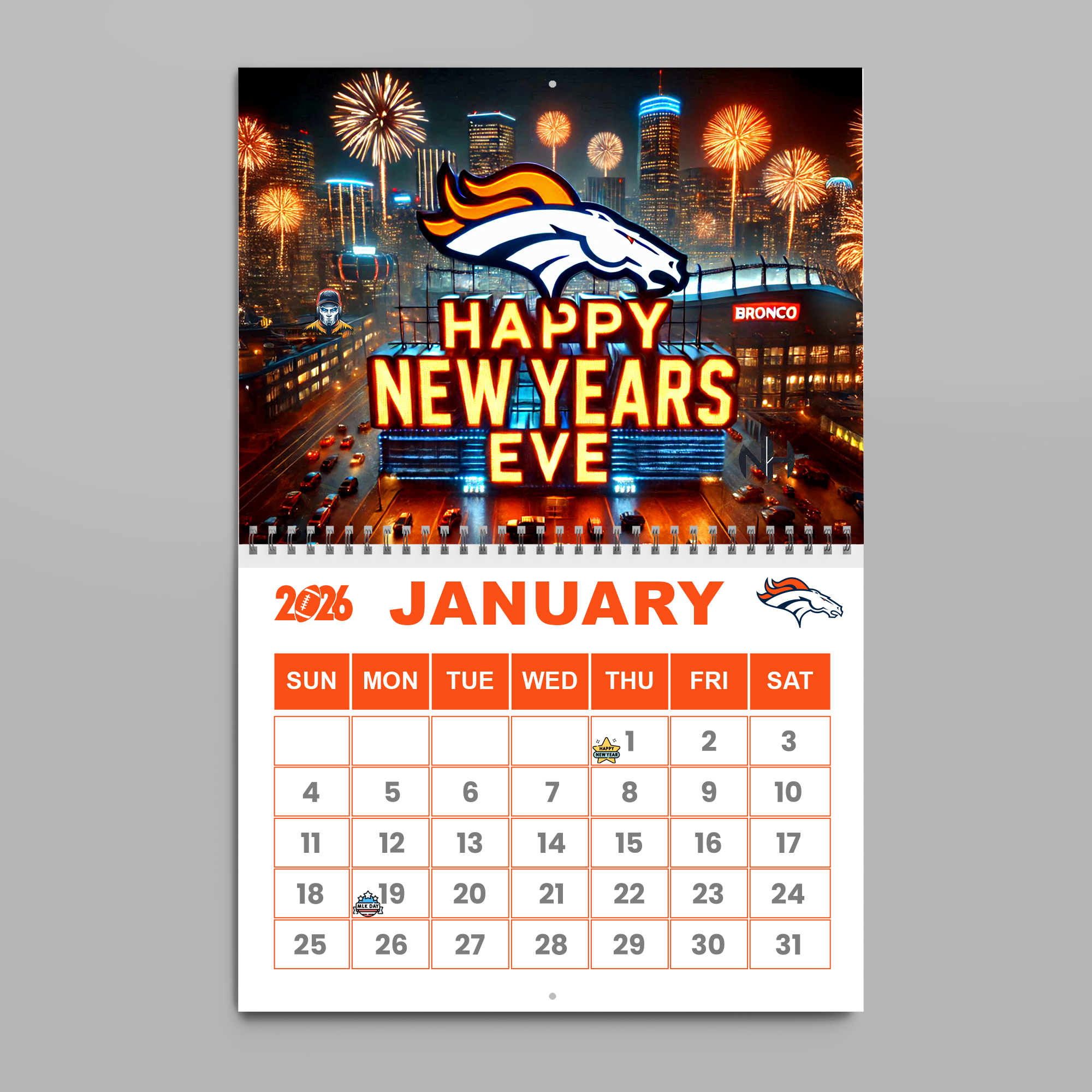 Denver Broncos | Premium NFL 2026 Wall Calendar - Image 3