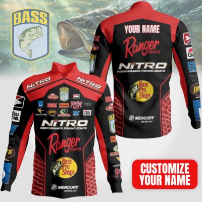 Premium Bassmaster Customizable Quarter Zip Long Sleeve Shirt