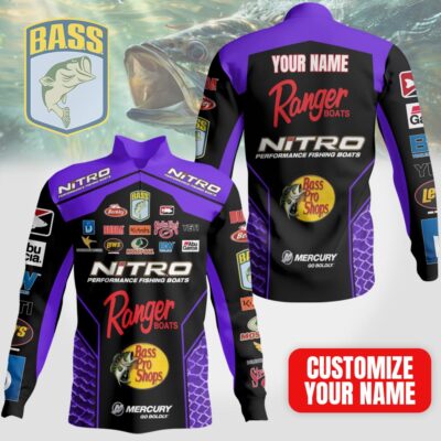 Premium Bassmaster Customizable Quarter Zip Long Sleeve Shirt