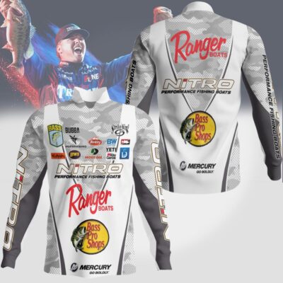 Premium Bassmaster Silver Camo Quarter Zip Long Sleeve Shirt