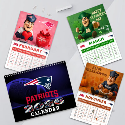 New England Patriots | Premium NFL 2026 Wall Calendar