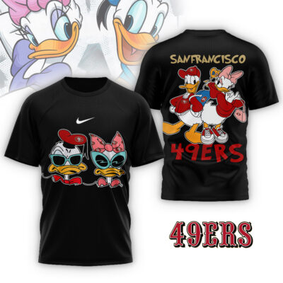 San Francisco 49ers | Premium NFL Donald And Daisy 3D Shirt - Black