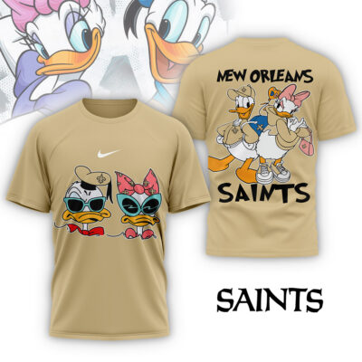 New Orleans Saints | Premium NFL Donald And Daisy 3D Shirt - Yellow