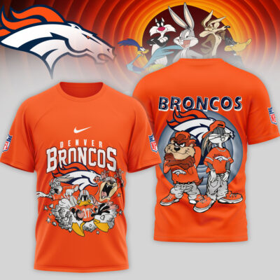 Denver Broncos | Premium NFL Looney Tunes 3D Shirt - Orange