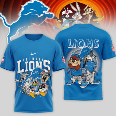 Detroit Lions | Premium NFL Looney Tunes 3D Shirt - Blue