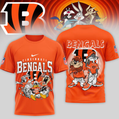 Cincinnati Bengals | Premium NFL Looney Tunes 3D Shirt - Orange