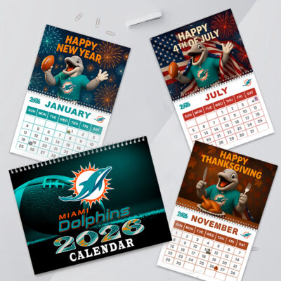 Miami Dolphins | Premium NFL 2026 Wall Calendar