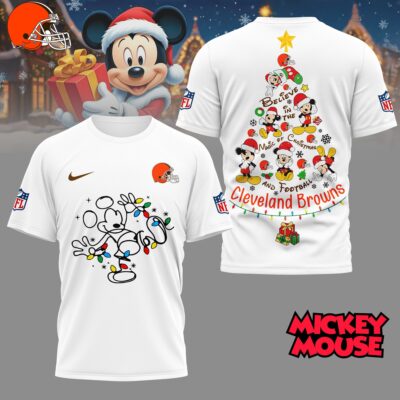 Cleveland Browns | Premium NFL Mickey Mouse Christmas 3D Shirt