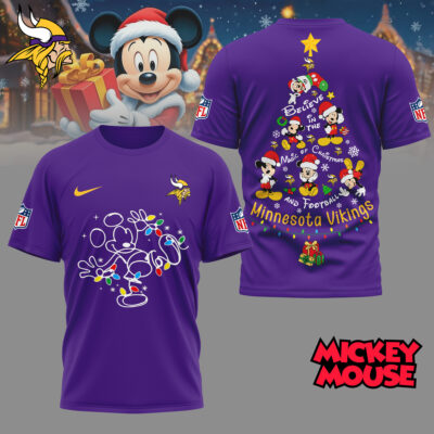 Minnesota Vikings | Premium NFL Mickey Mouse Christmas 3D Shirt