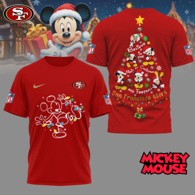 San Francisco 49ers | Premium NFL Mickey Mouse Christmas 3D Shirt