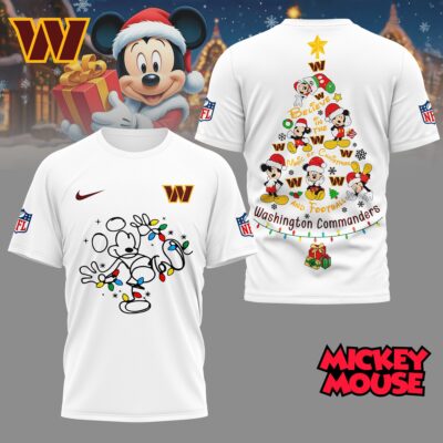Washington Commanders | Premium NFL Mickey Mouse Christmas 3D Shirt