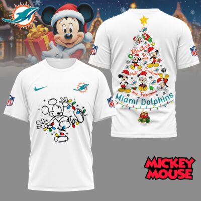 Miami Dolphins | Premium NFL Mickey Mouse Christmas 3D Shirt