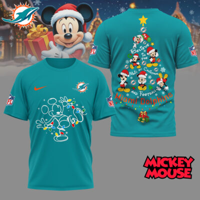 Miami Dolphins | Premium NFL Mickey Mouse Christmas 3D Shirt
