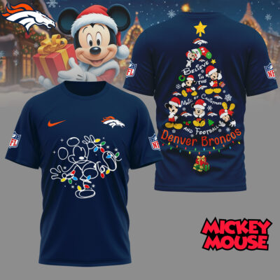 Denver Broncos | Premium NFL Mickey Mouse Christmas 3D Shirt