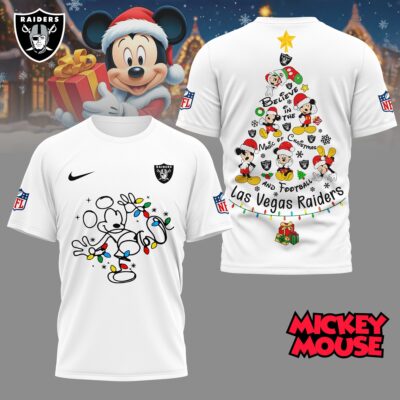 Las Vegas Raiders | Premium NFL Mickey Mouse Christmas 3D Shirt