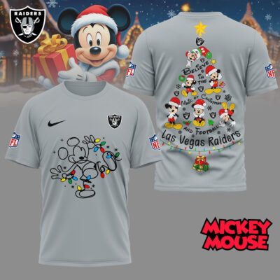 Las Vegas Raiders | Premium NFL Mickey Mouse Christmas 3D Shirt