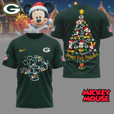 Green Bay Packers | Premium NFL Mickey Mouse Christmas 3D Shirt
