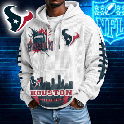 Houston Texans | Premium NFL Waffle Zipper Long Sleeve Hooded Sweatshirt