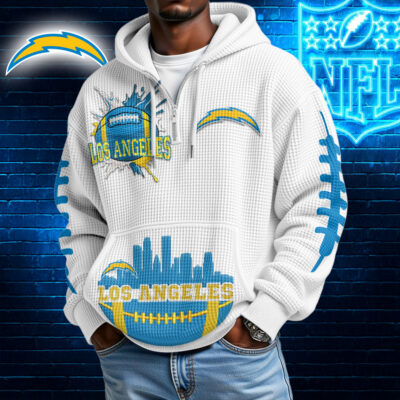 Los Angeles Chargers | Premium NFL Waffle Zipper Long Sleeve Hooded Sweatshirt