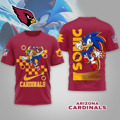 Arizona Cardinals | Premium NFL Sonic The Hedgehog 3D Shirt - Red