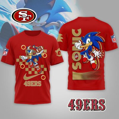 San Francisco 49ers | Premium NFL Sonic The Hedgehog 3D Shirt - Red