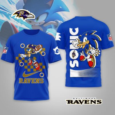 Baltimore Ravens | Premium NFL Sonic The Hedgehog 3D Shirt