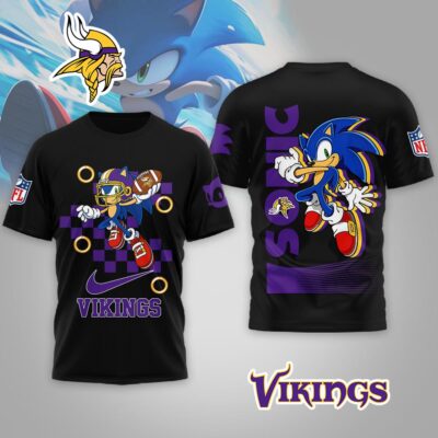 Minnesota Vikings | Premium NFL Sonic The Hedgehog 3D Shirt - Black