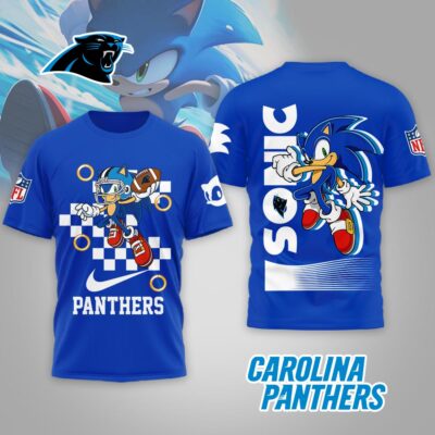 Carolina Panthers | Premium NFL Sonic The Hedgehog 3D Shirt