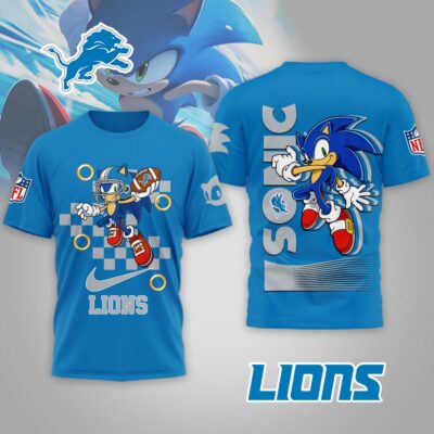Detroit Lions | Premium NFL Sonic The Hedgehog 3D Shirt - Blue