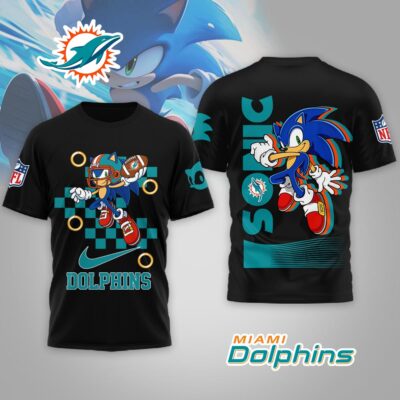 Miami Dolphins | Premium NFL Sonic The Hedgehog 3D Shirt - Black