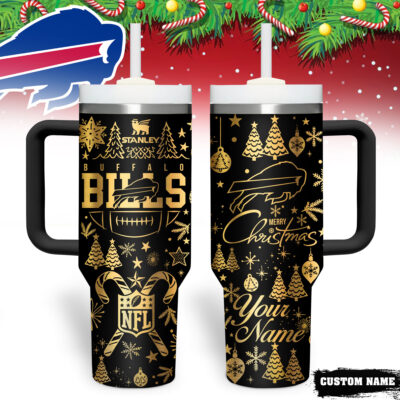 Buffalo Bills | Premium NFL Personalized Holiday Gold Tumbler 40oz