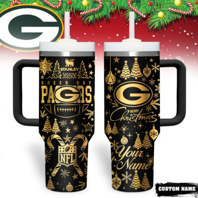 Green Bay Packers | Premium NFL Personalized Holiday Gold Tumbler 40oz
