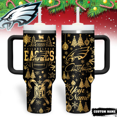 Philadelphia Eagles | Premium NFL Personalized Holiday Gold Tumbler 40oz