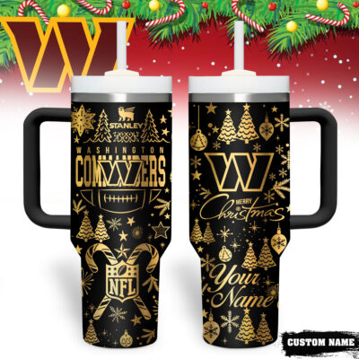 Washington Commanders | Premium NFL Personalized Holiday Gold Tumbler 40oz