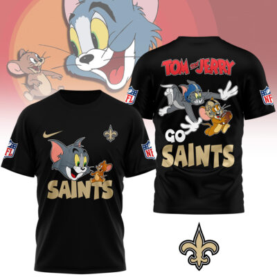 New Orleans Saints | Premium NFL Tom And Jerry 3D Shirt
