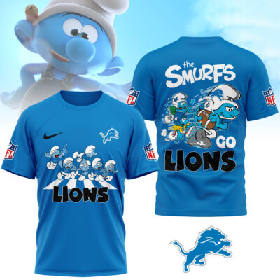 Detroit Lions | Premium NFL The Smurfs 3D Shirt