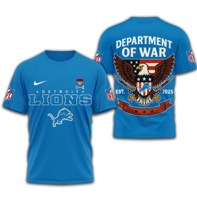 Detroit Lions | Premium NFL Department Of War 3D Shirt