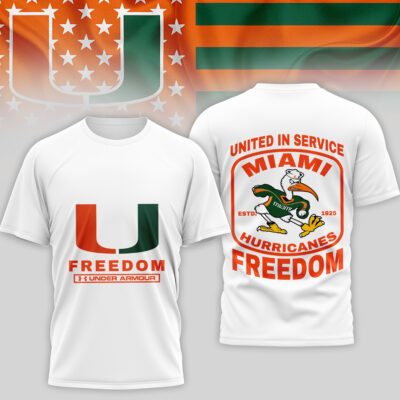 Miami Hurricanes | Premium NCAA United In Service 3D Shirt