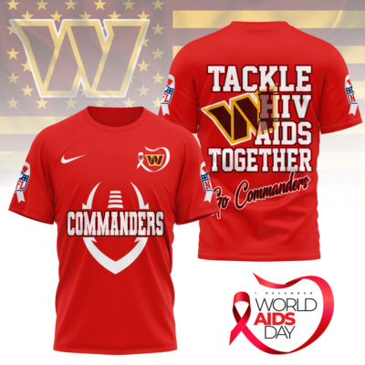 Washington Commanders | Premium NFL World AIDS Day 3D Shirt