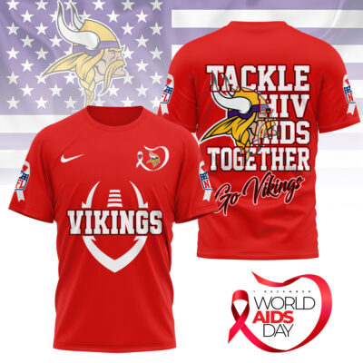 Minnesota Vikings | Premium NFL World AIDS Day 3D Shirt