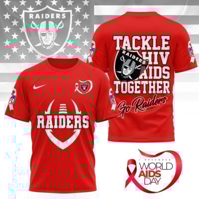 Las Vegas Raiders | Premium NFL World AIDS Day 3D Shirt