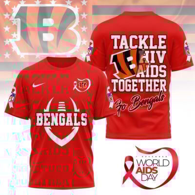 Cincinnati Bengals | Premium NFL World AIDS Day 3D Shirt