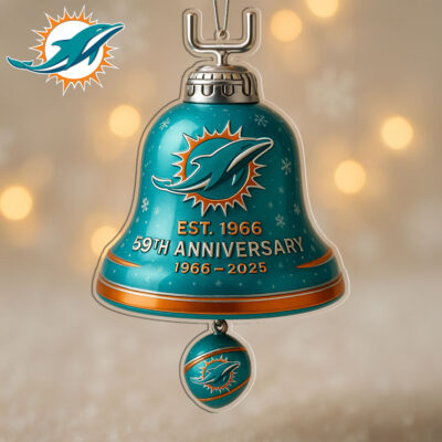 Miami Dolphins | Premium NFL Christmas Bell Ornament