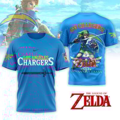 Los Angeles Chargers | Premium NFL The Legend of Zelda 40th Anniversary 3D Shirt