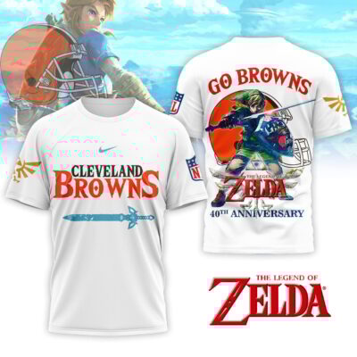 Cleveland Browns | Premium NFL The Legend of Zelda 40th Anniversary 3D Shirt