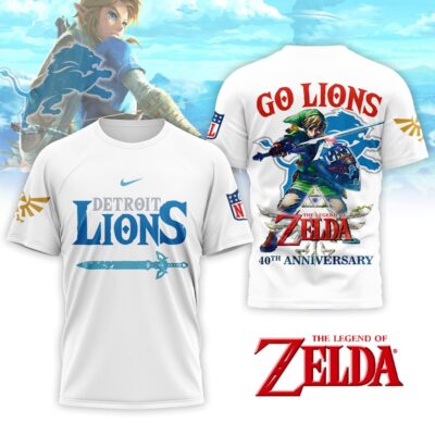 Detroit Lions | Premium NFL The Legend of Zelda 40th Anniversary 3D Shirt