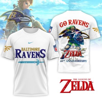 Baltimore Ravens | Premium NFL The Legend of Zelda 40th Anniversary 3D Shirt