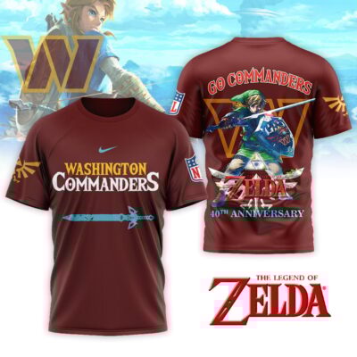 Washington Commanders | Premium NFL The Legend of Zelda 40th Anniversary 3D Shirt