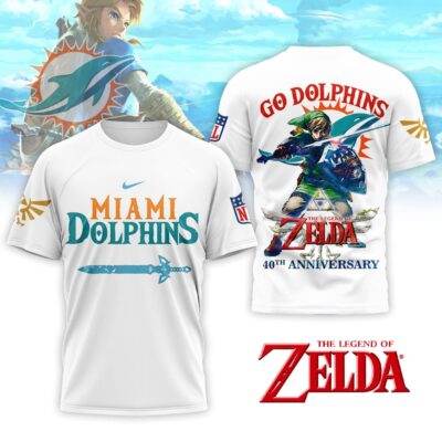 Miami Dolphins | Premium NFL The Legend of Zelda 40th Anniversary 3D Shirt